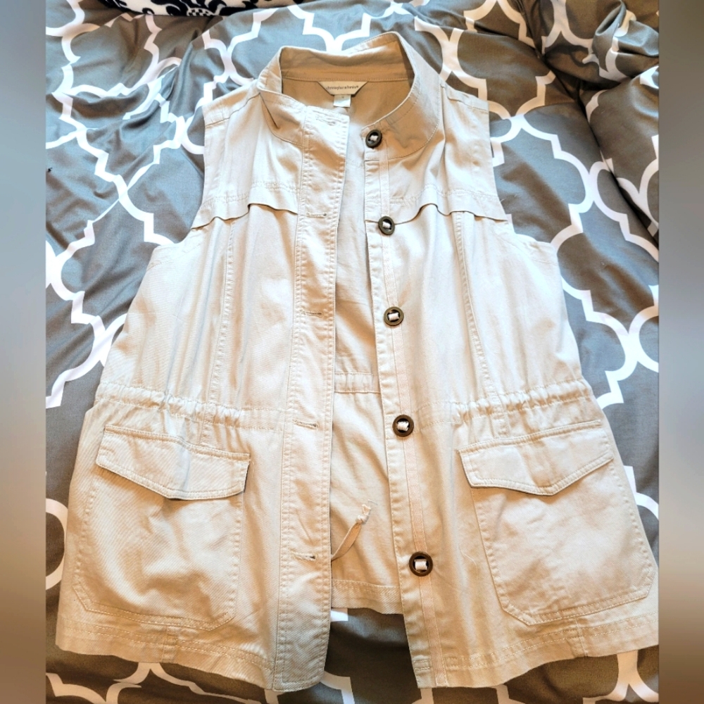 Khaki Christopher & Banks Vest